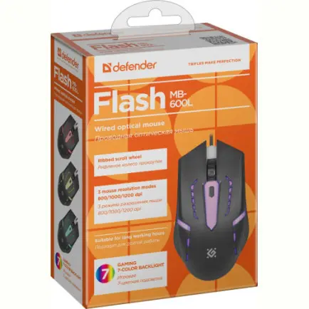 Мышь Defender Flash MB-600L Black (52600)