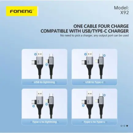 Кабель Foneng X92 4-in-1 (60W)