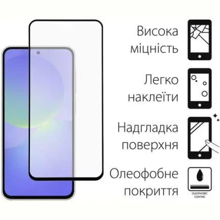 Чeхол-накладка Dengos для Samsung Galaxy A36 SM-A366 Black Full Glue (DG-KM-145)