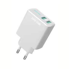Зарядное устройство Luxe Cube 2USB 12W Smart White (4826986900792)