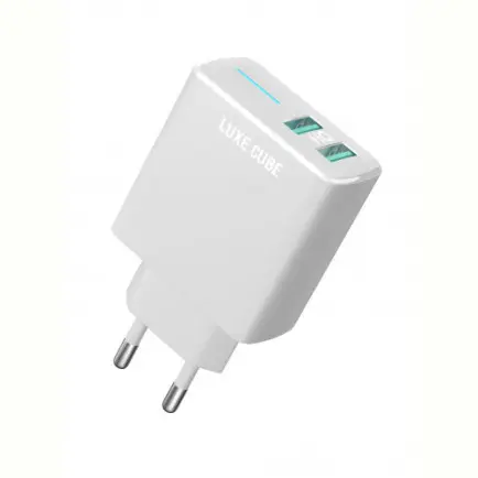 Зарядное устройство Luxe Cube 2USB 12W Smart White (4826986900792)
