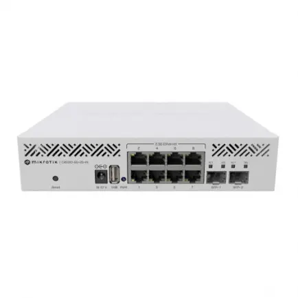 Коммутатор MikroTik CRS310-8G+2S+IN (8x2,5GE LAN, 2xSFP+, L3, настольный)