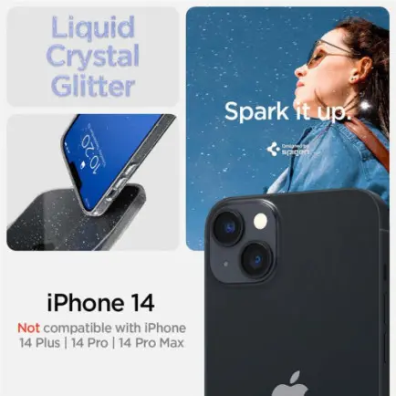 Чeхол-накладка Spigen Liquid Crystal Glitter для Apple iPhone 14 Crystal Quartz (ACS05034)