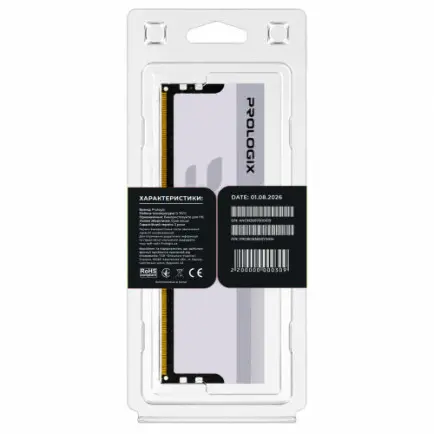 Модуль пам`ятi DDR4 8GB/3600 Prologix Onyx White RGB (PRO8GB3600YWR4)