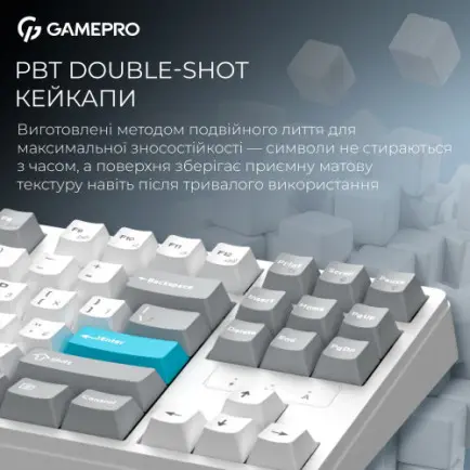 Клавіатура бездротова GamePro Asgard Ragnar Keychron Super Red Switch White (MK285WH)