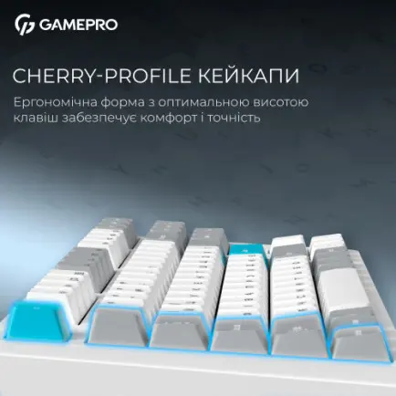 Клавіатура бездротова GamePro Asgard Ragnar Keychron Super Red Switch White (MK285WH)