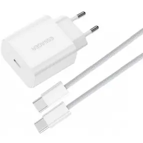 Мережевий зарядний пристрій Essager Vanjane 20W USB-C White (EFJB02-JSTT2-T)