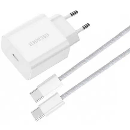 Мережевий зарядний пристрій Essager Vanjane 20W USB-C White (EFJB02-JSTT2-T)